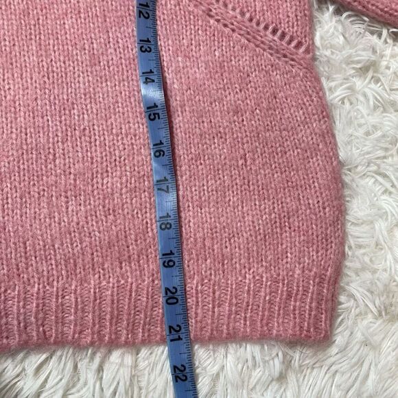 MNG Pink Knit Sweater Womens Size XL Crop Polyester Wool Blend - Picture 5 of 8